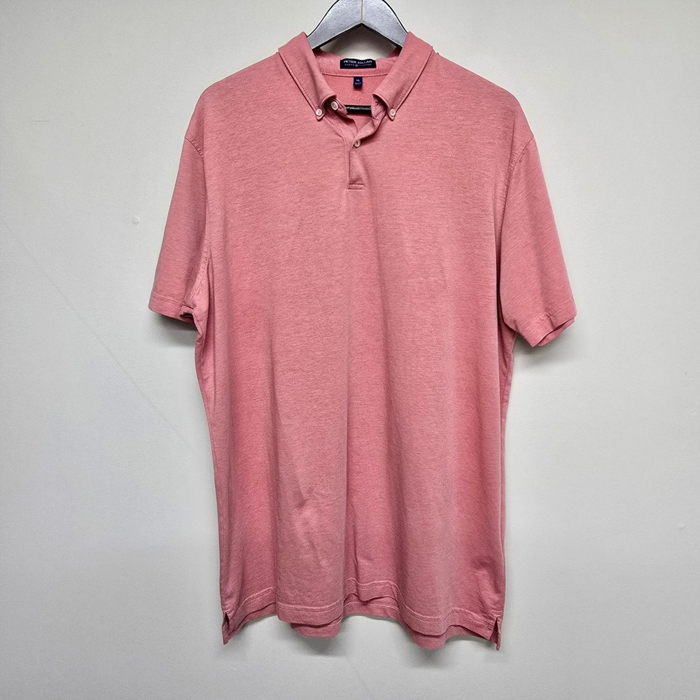 Peter Millar Crown Crafted Polo Mens XL Pink Cotton Blend Stretch Golf Shirt